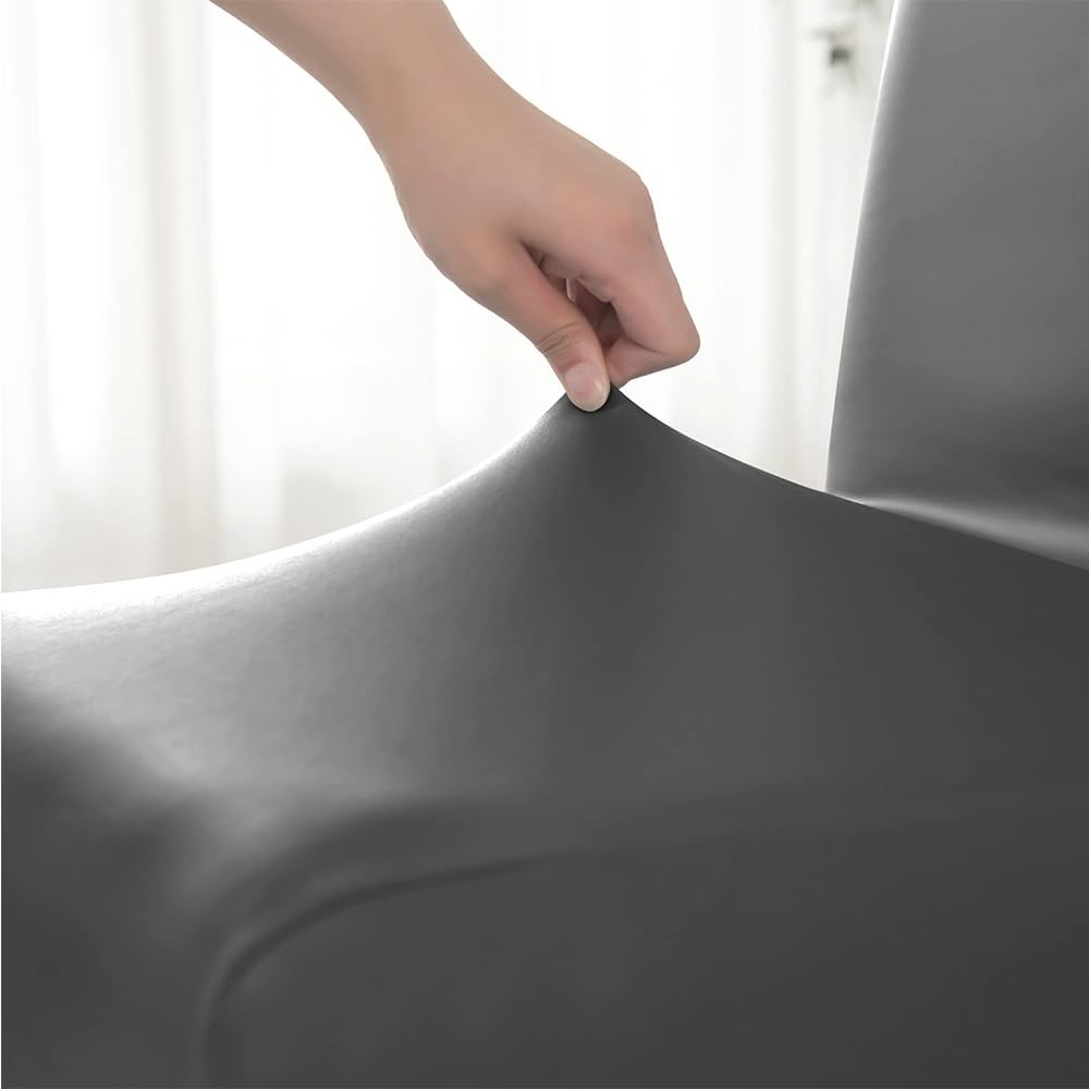 Black 2PCS Waterproof PU Leather Dining Chair Covers J605506