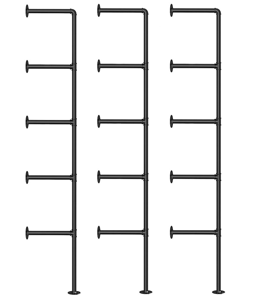Industrial Pipe 5-Tier Wall Mount Bookshelf R734