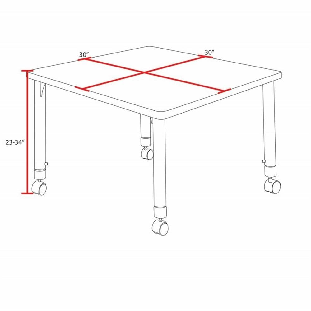 Square Mobile Table & 4 Stack Chairs J3895