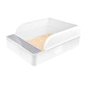 Plastic Half Covered Cat Litter Box with Frame and Litter Spatula A4929