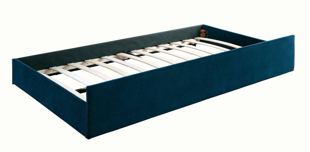Navy Daybed with Trundle Button Tufted Upholstery R2895