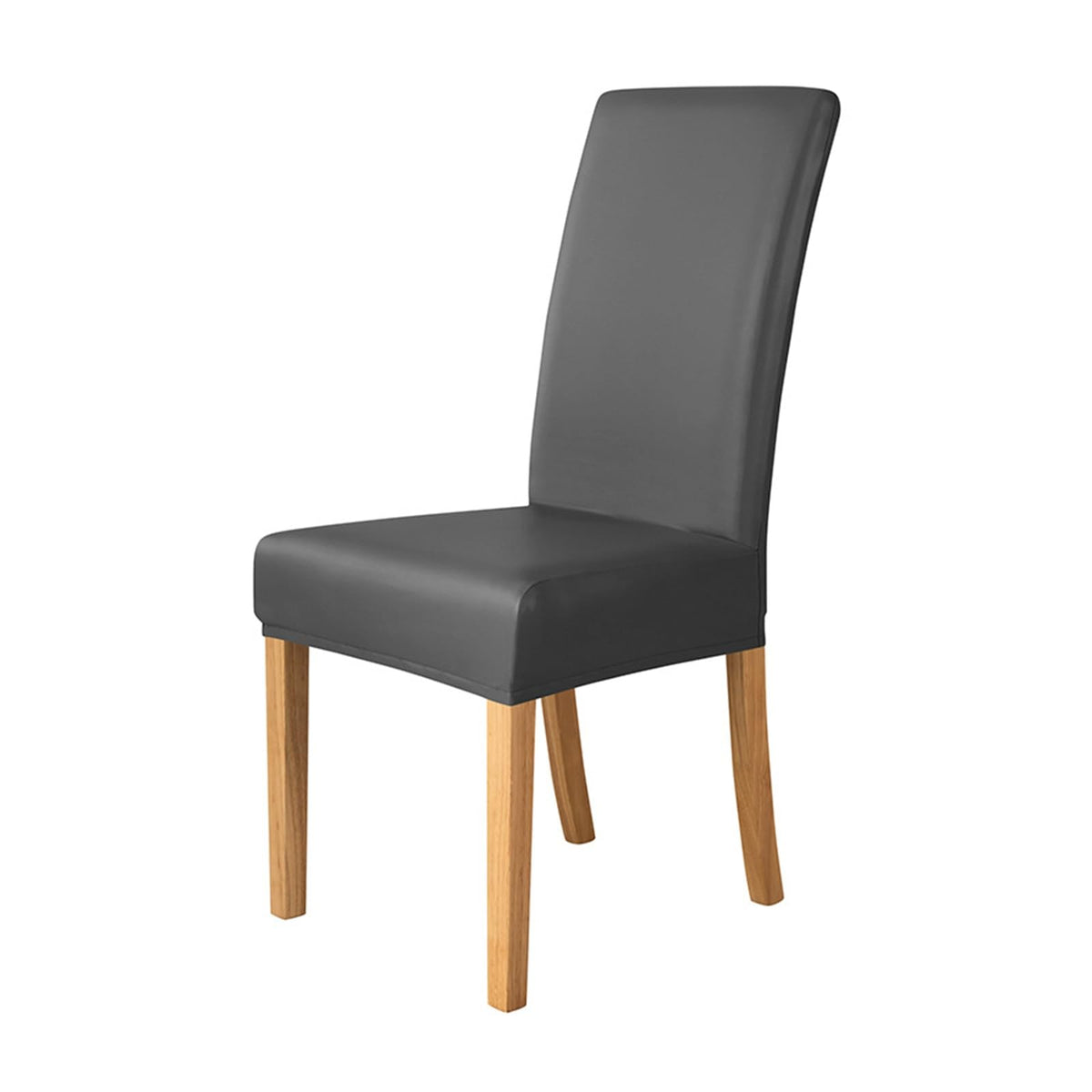 Black 2PCS Waterproof PU Leather Dining Chair Covers J605506