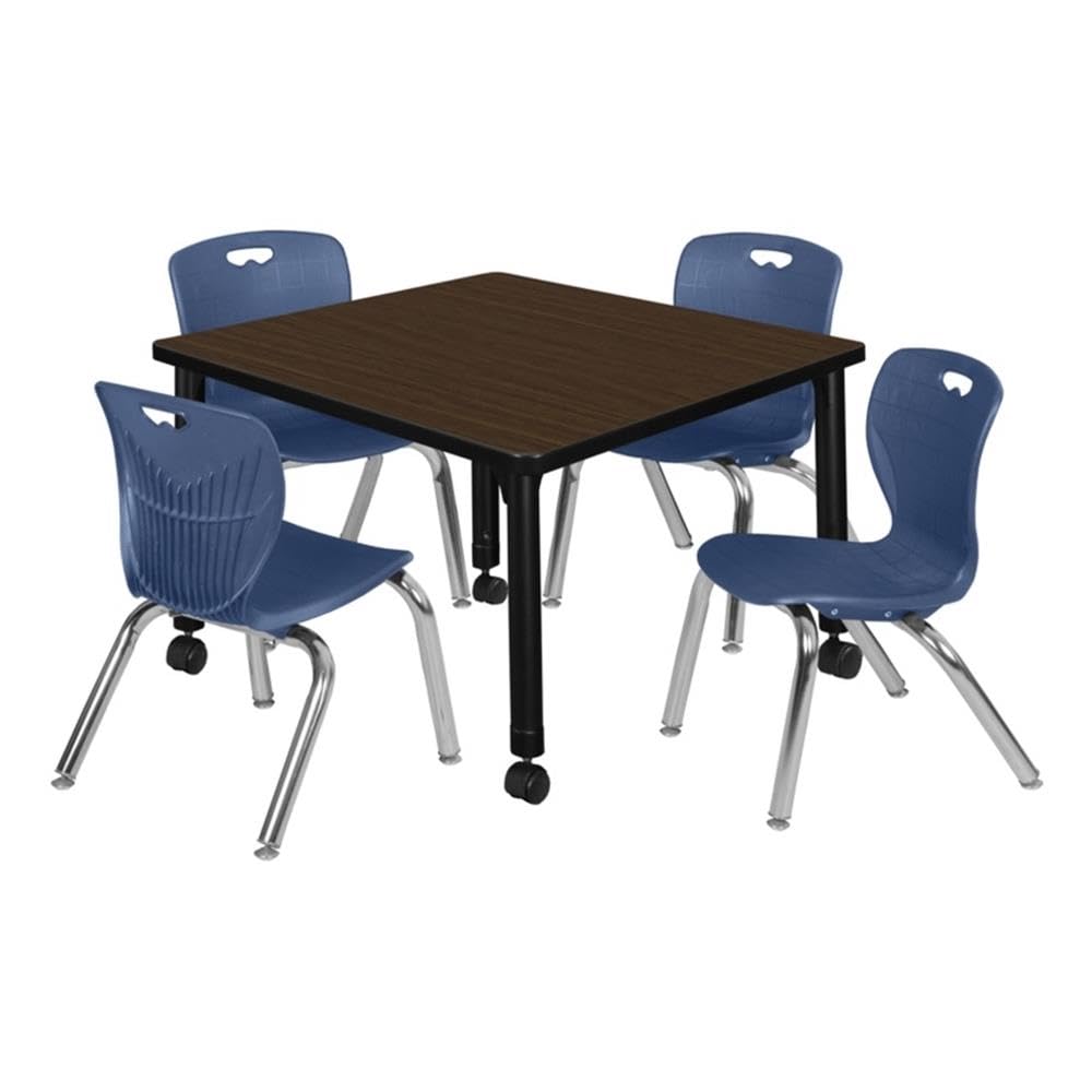 Square Mobile Table & 4 Stack Chairs J3895
