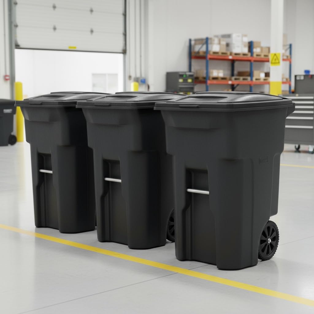 48 Gallon Garbage Cans Trash Cans With 2 Wheels And Lid Heavy Duty F998322