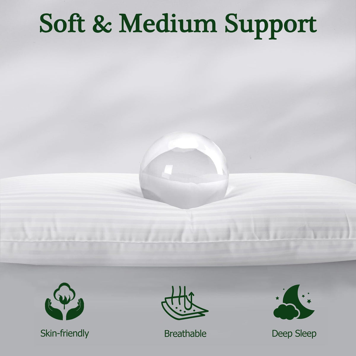 King Size Set of 2 Down Alternative Bed Pillows M64470
