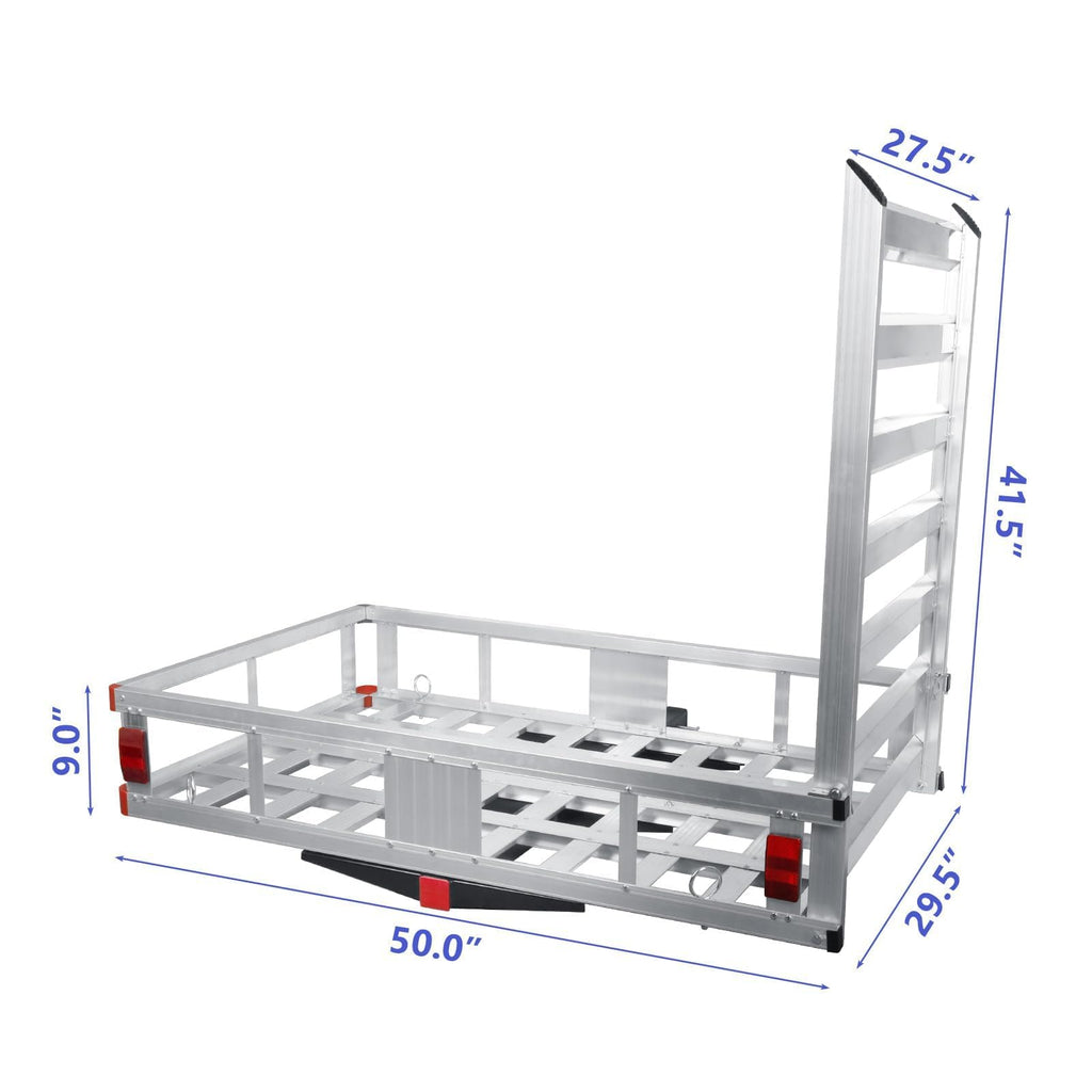 50" x 30" Aluminum Trailer Hitch Cargo Carrier with 41.5" Ramp G790357