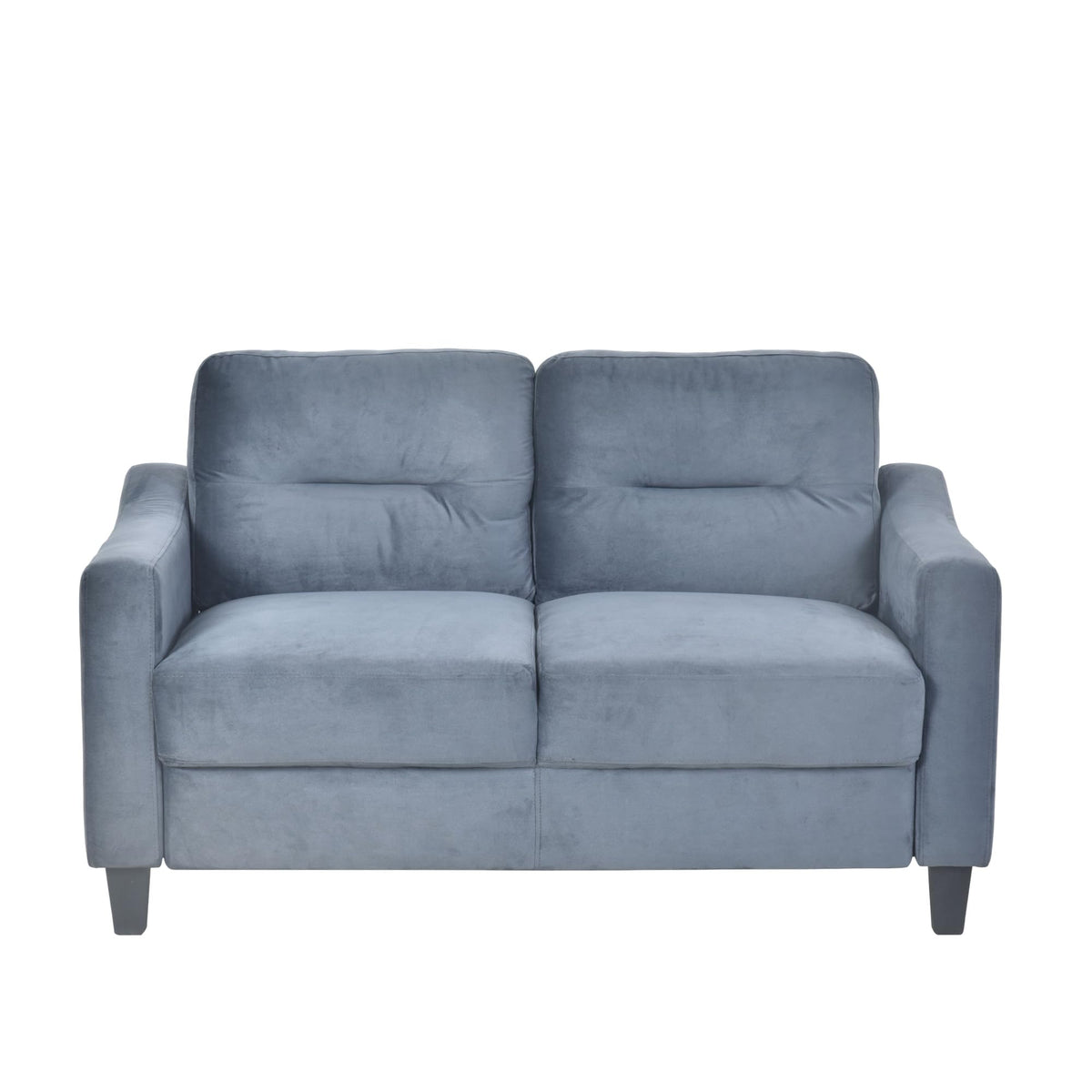 Light Gray Velvet Upholstered Loveseat Sofa I627