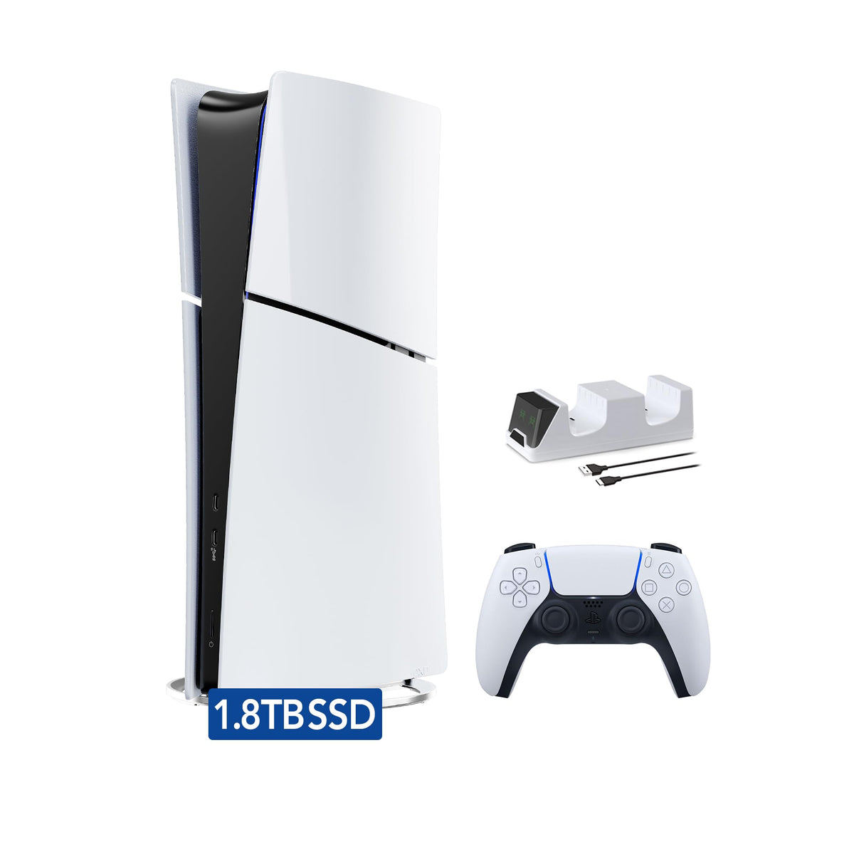 White 1.8TB Digital Edition Gaming Console with Controller R63336