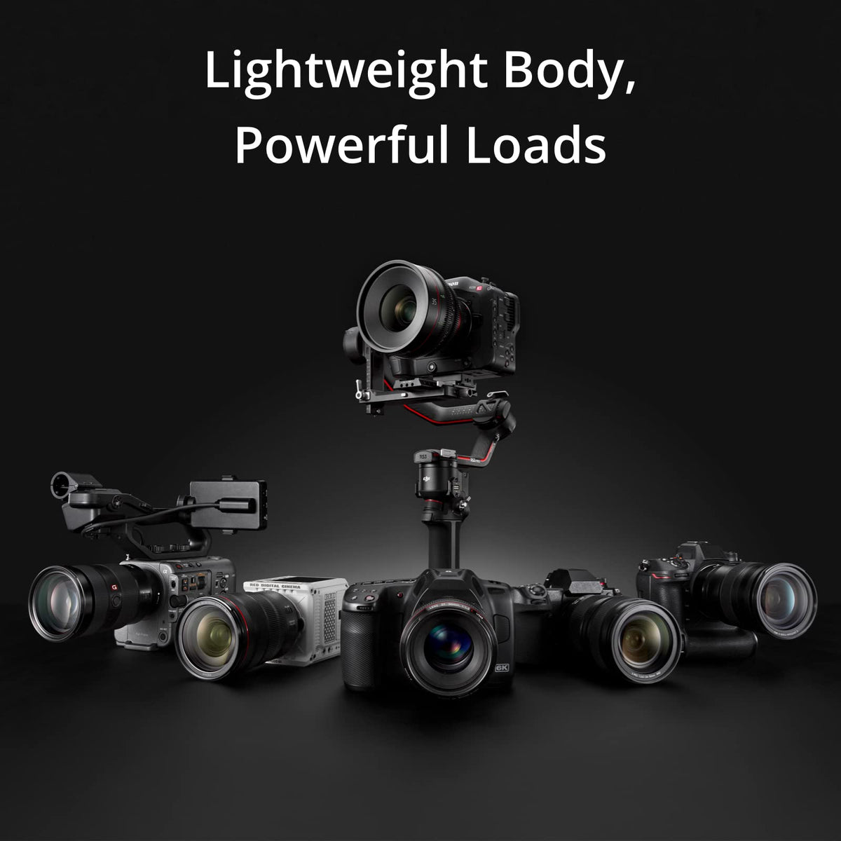 3-Axis Gimbal Stabilizer with Carbon Fiber Arms, Black M296