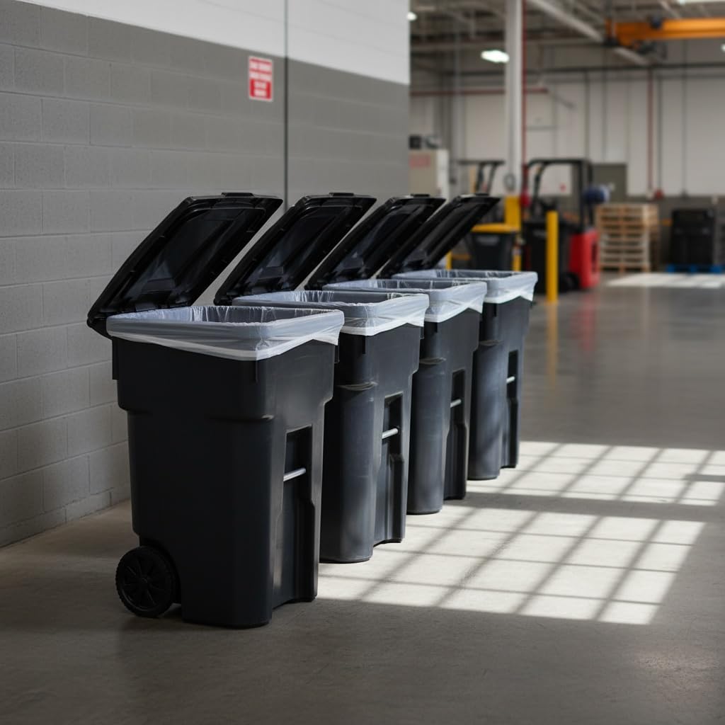 48 Gallon Garbage Cans Trash Cans With 2 Wheels And Lid Heavy Duty F998322