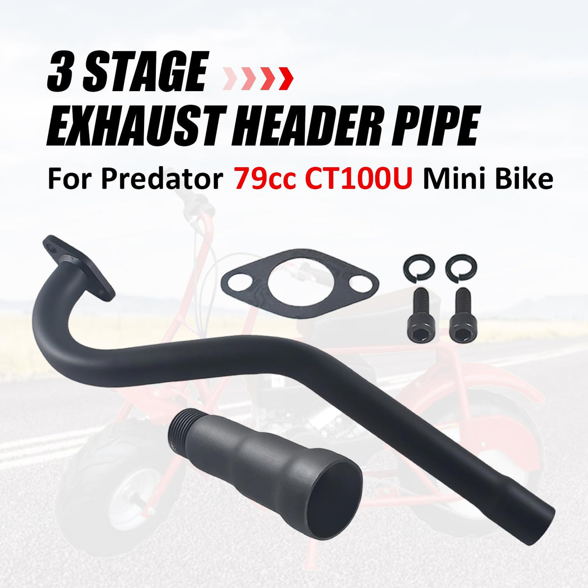 Mini Bike Exhaust Pipe Muffler Black Y54920