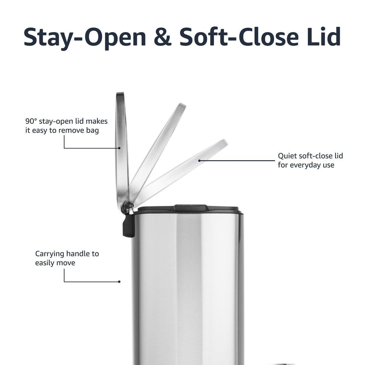 13.2 Gallon Soft-Close Stainless Steel Trash Can L97192