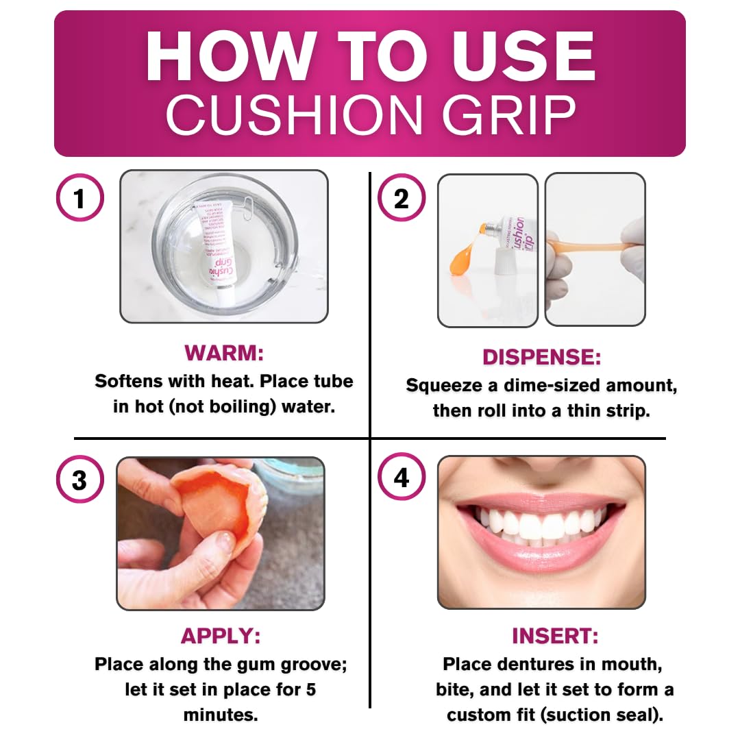 Cushion Grip Thermoplastic Denture Adhesive 1 oz H369