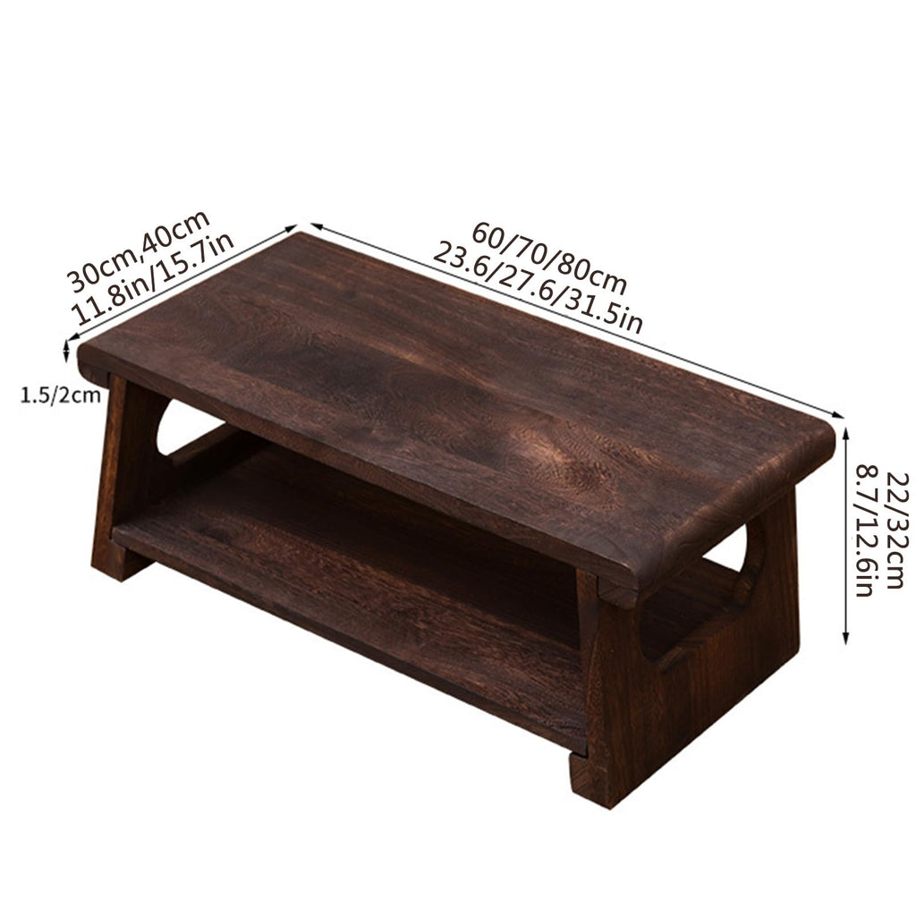 Mid-Century Foldable Coffee Table with Shelf 60x30x22cm M606794