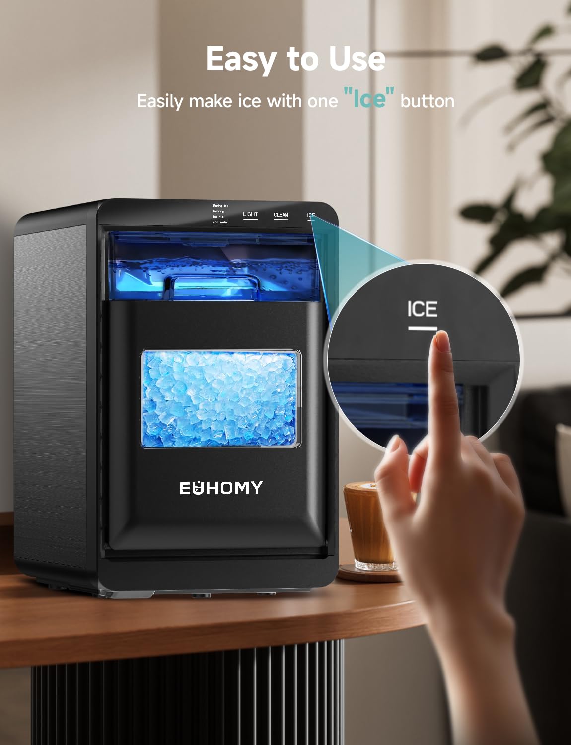 Nugget Ice Maker Countertop, 40lbs/24H, Black U12392