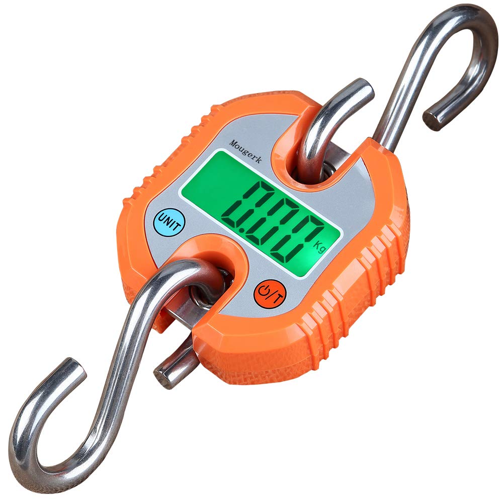 Digital Hanging Scale 300 lb 150 kg Portable Heavy Duty Orange Y550