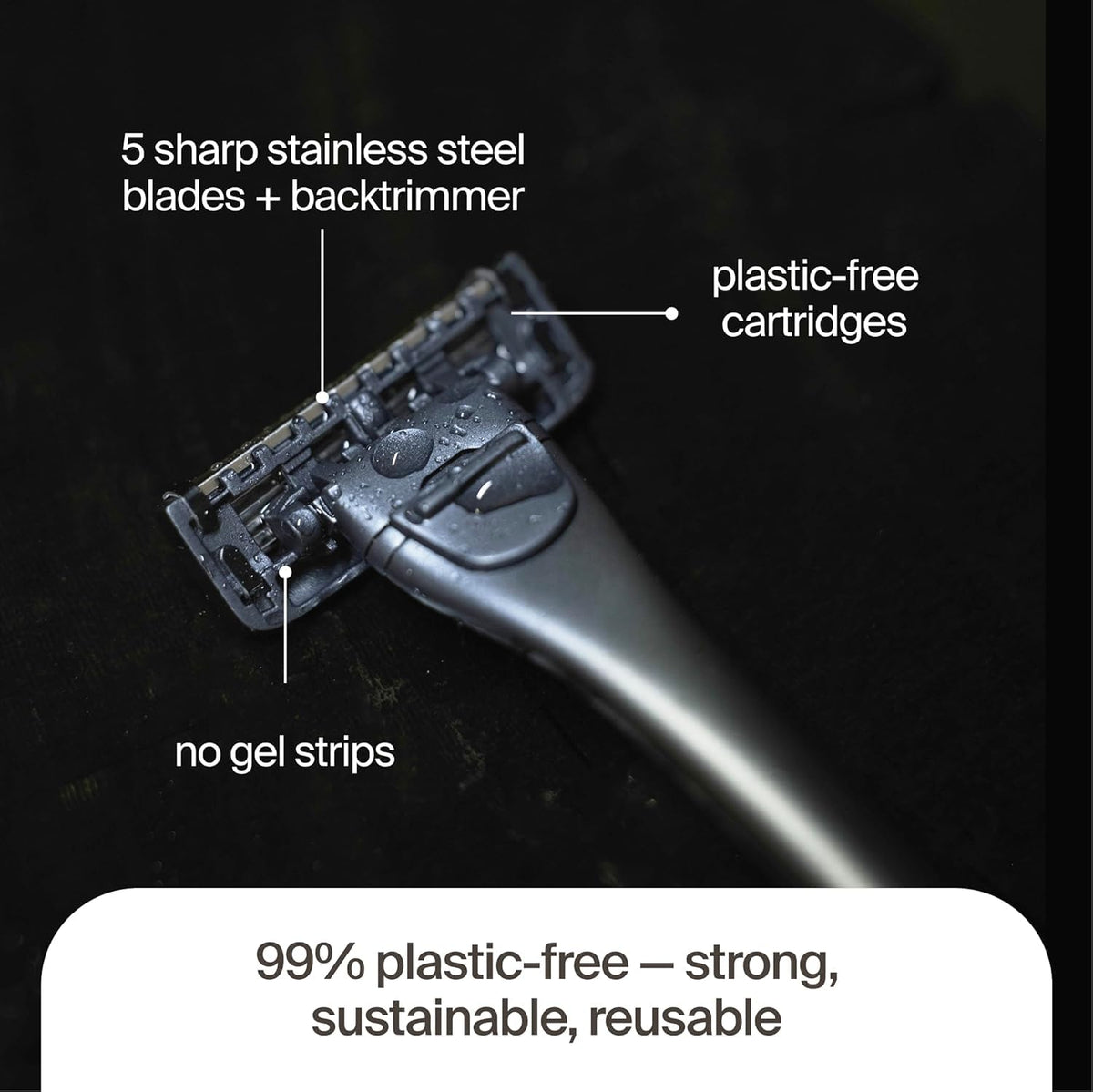 5 Plastic-Free Cartridges, 5 Blades R49218
