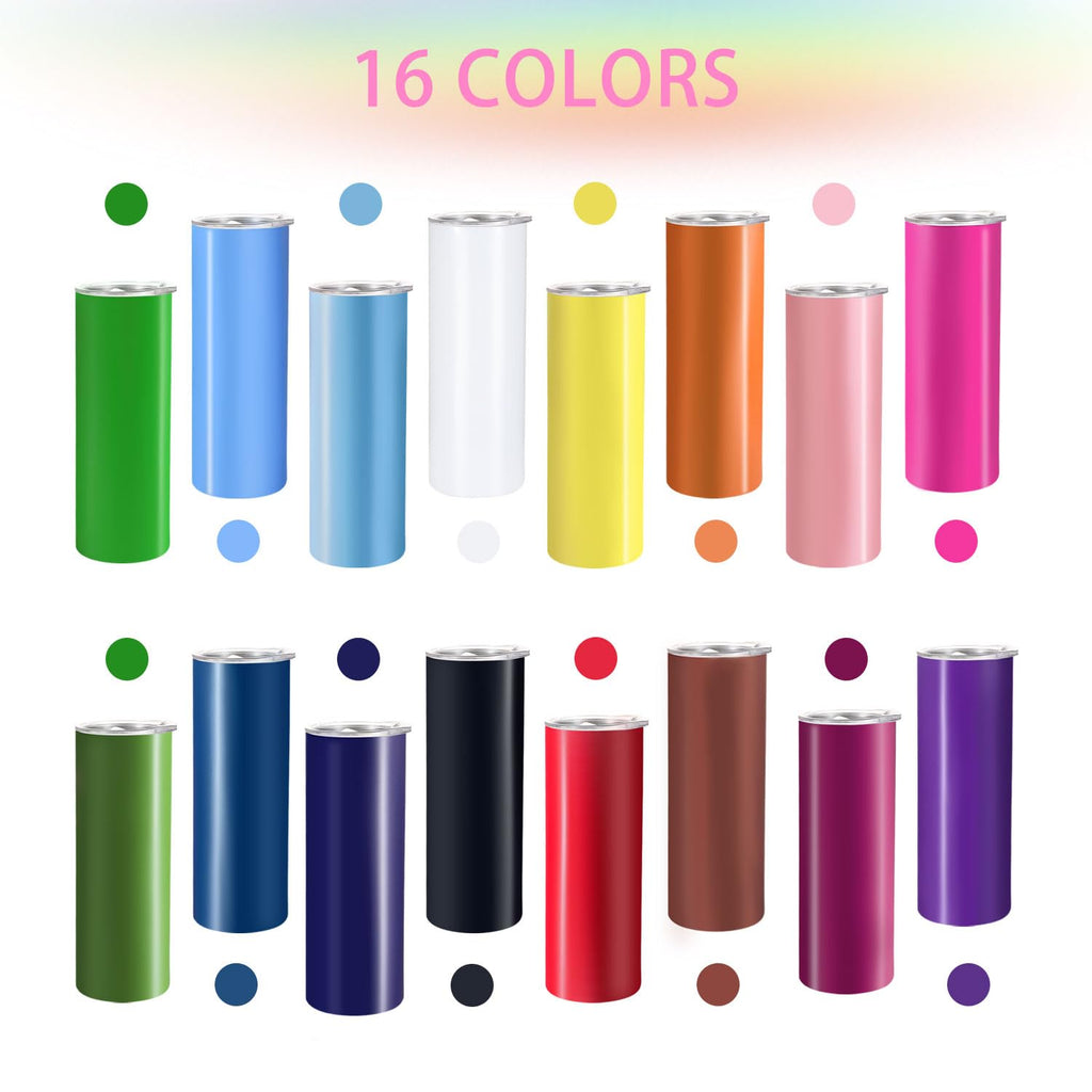 16 Pack 20oz Stainless Steel Insulated Tumblers with Lid and Straw G200