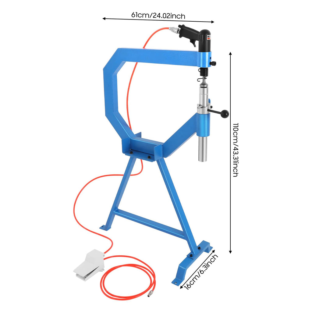 4 Inch Pneumatic Planishing Hammer with 1" 2" 3" Anvils and Foot Pedal U660645