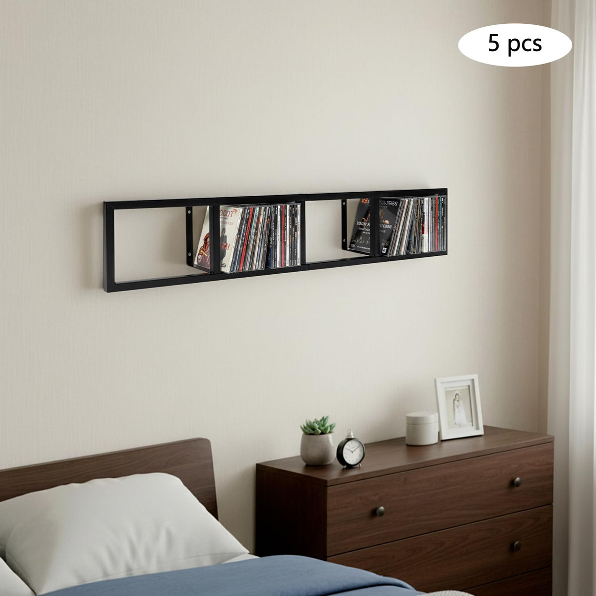 34 Inch Wall Mount Media Storage Rack H10944