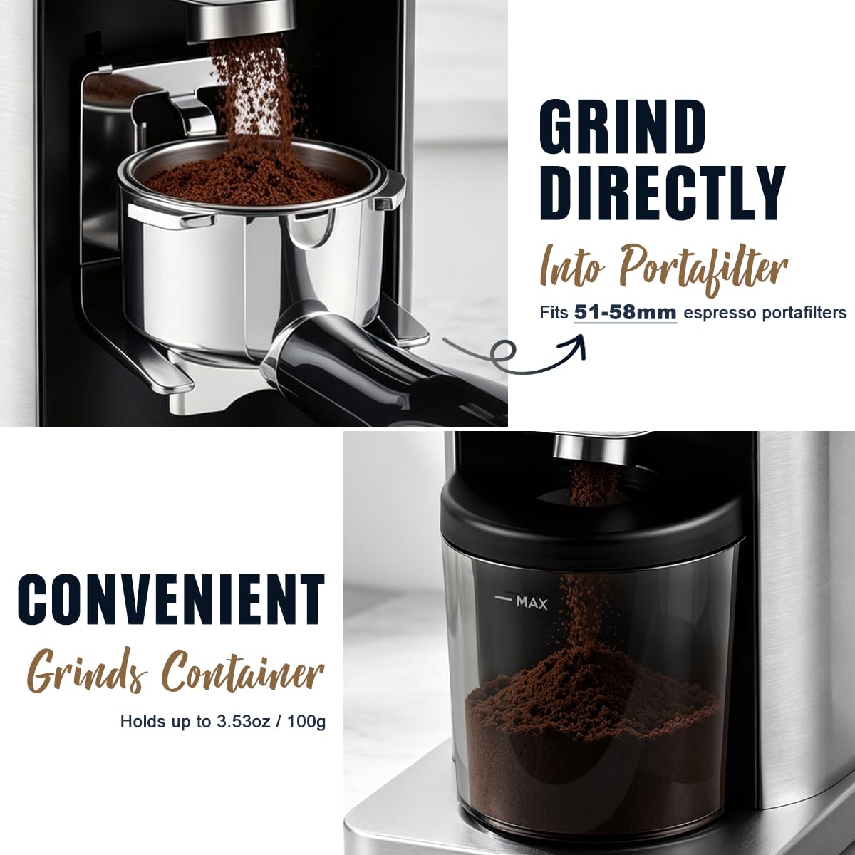 Electric Burr Coffee Grinder 48 Grind Settings H2625