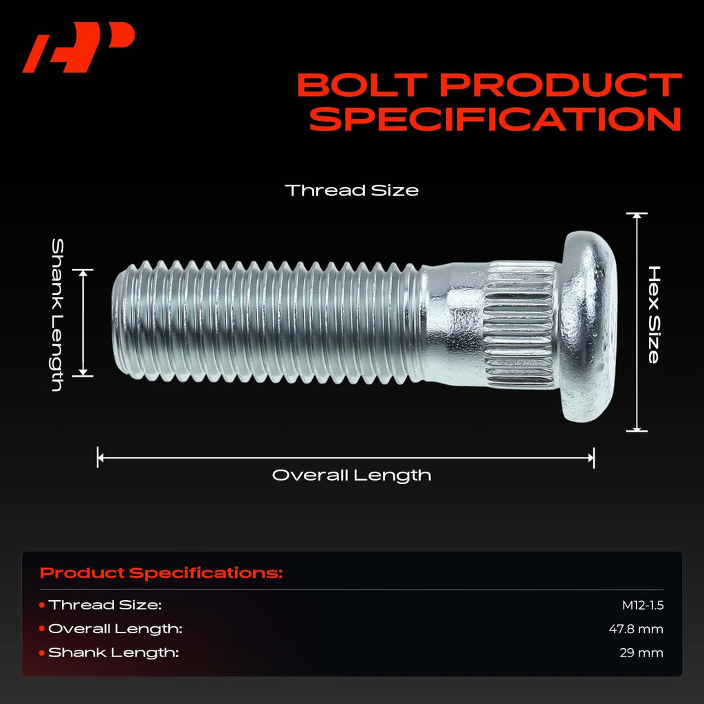 5Pcs M12-1.50 Wheel Studs C9237