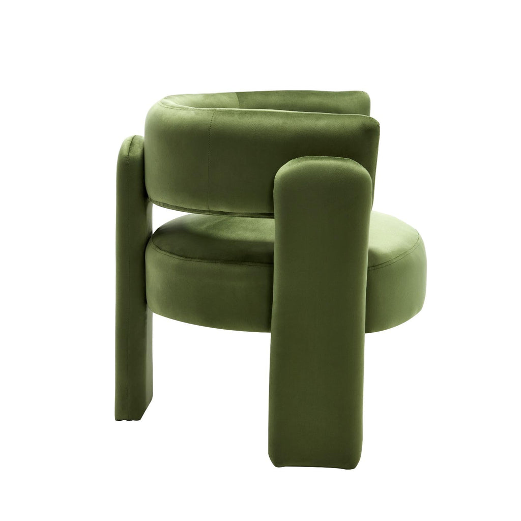 Set of 2 Green Upholstered Accent Chairs with Arms B27226