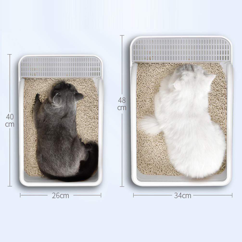Plastic Half Covered Cat Litter Box with Frame and Litter Spatula A4929