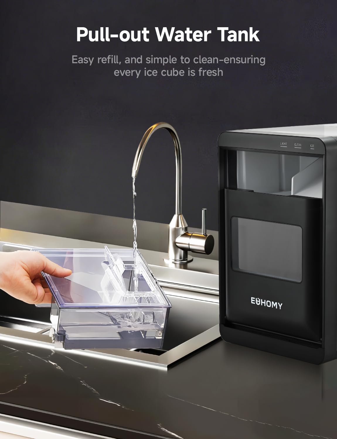 Nugget Ice Maker Countertop, 40lbs/24H, Black U12392