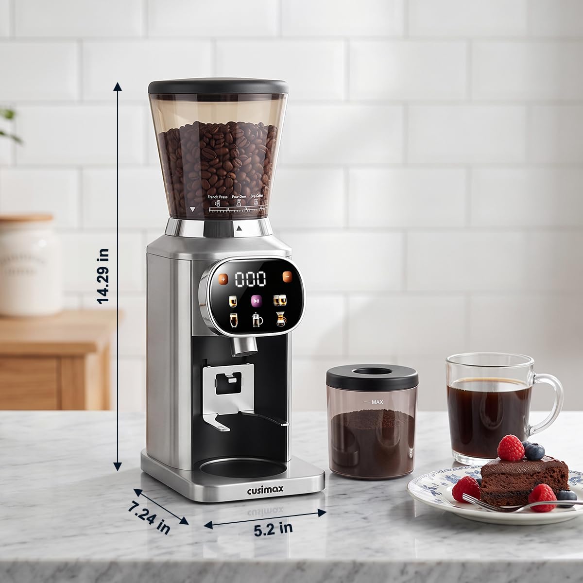 Electric Burr Coffee Grinder 48 Grind Settings H2625