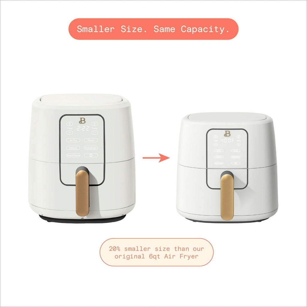 6 Quart Air Fryer with Touch-Activated Display, 4-in-1 Countertop Air Fryer 1750W, Nonstick Dishwasher Safe, White Icing G346