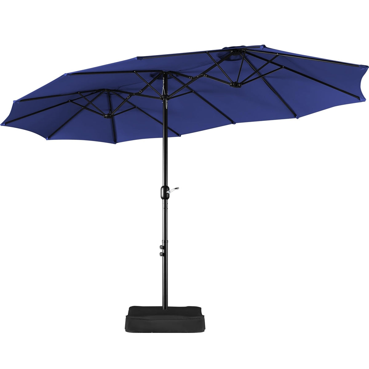 13FT Double-Sided Patio Umbrella with Base Navy Blue V2390