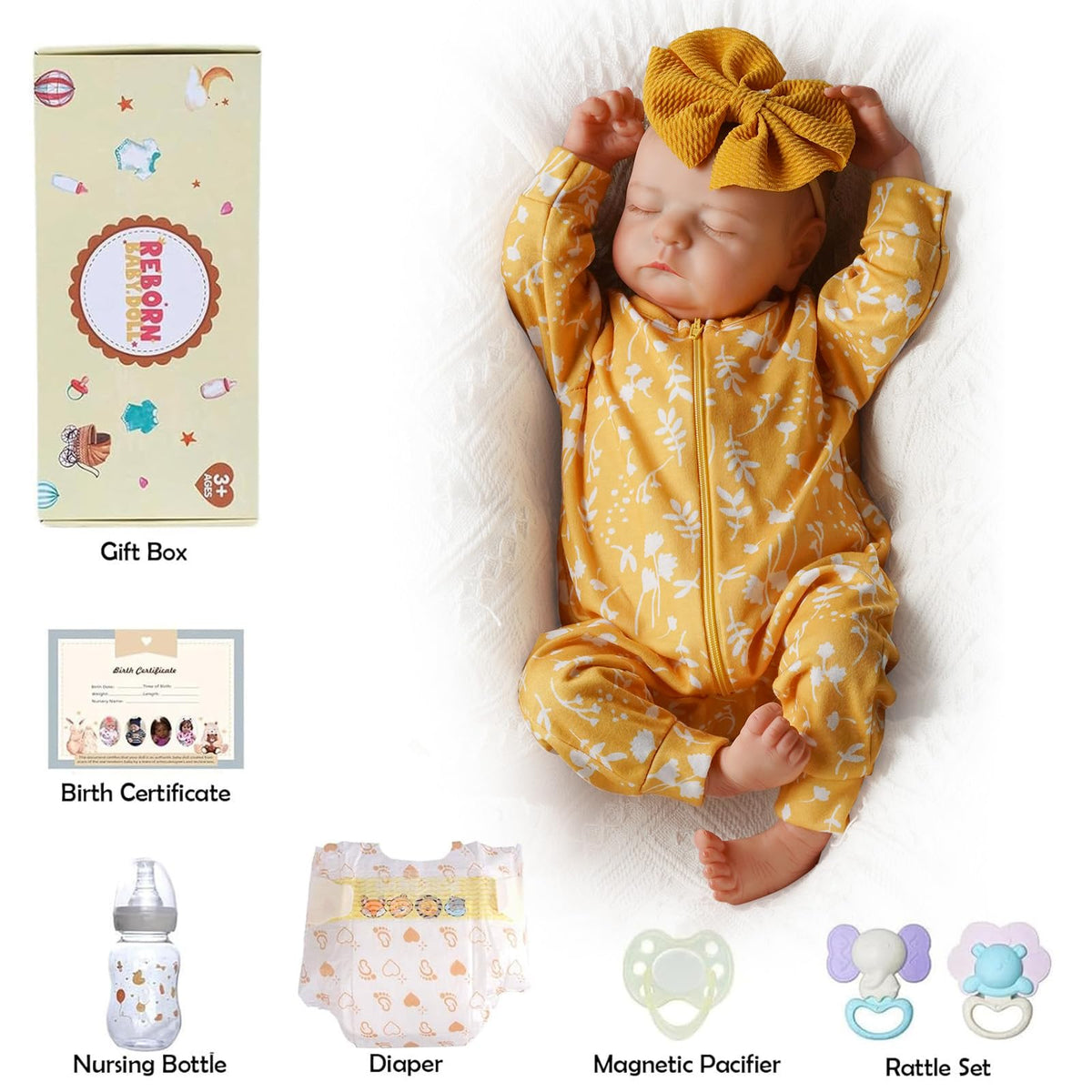 20 Inch Full Vinyl Reborn Baby Dolls Girl F4248