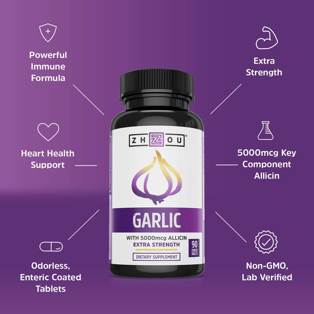 Garlic with Allicin Supplement 90 Coated Tablets J434