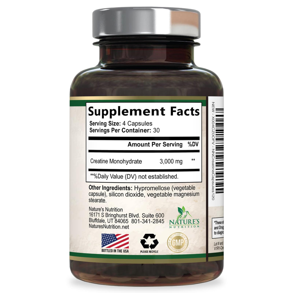 Micronized Creatine Monohydrate 3000mg 120 Capsules K66426