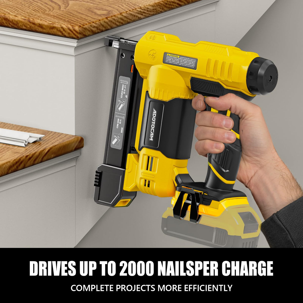 Cordless Brad Nailer 2 in 1 Nail Gun with 1000 Nails and 500 Staples E813