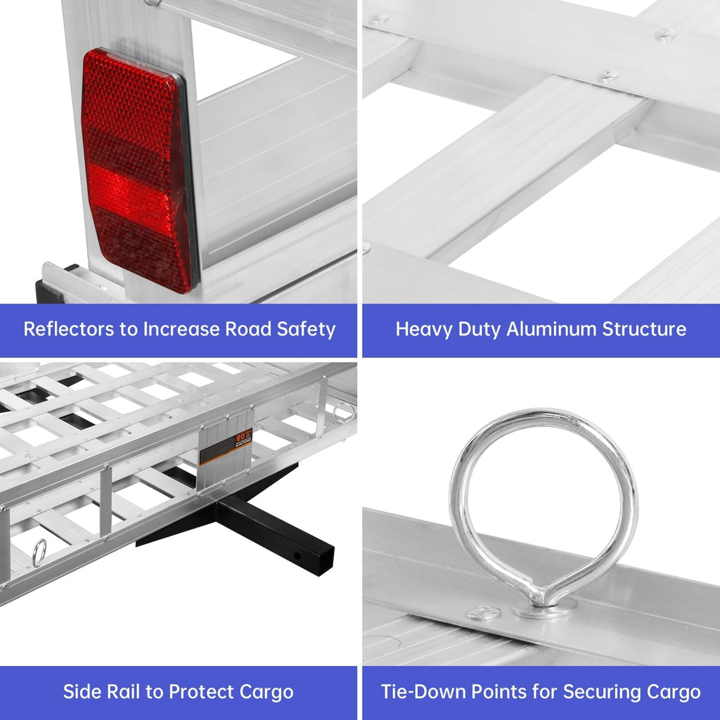 50" x 30" Aluminum Trailer Hitch Cargo Carrier with 41.5" Ramp G790357