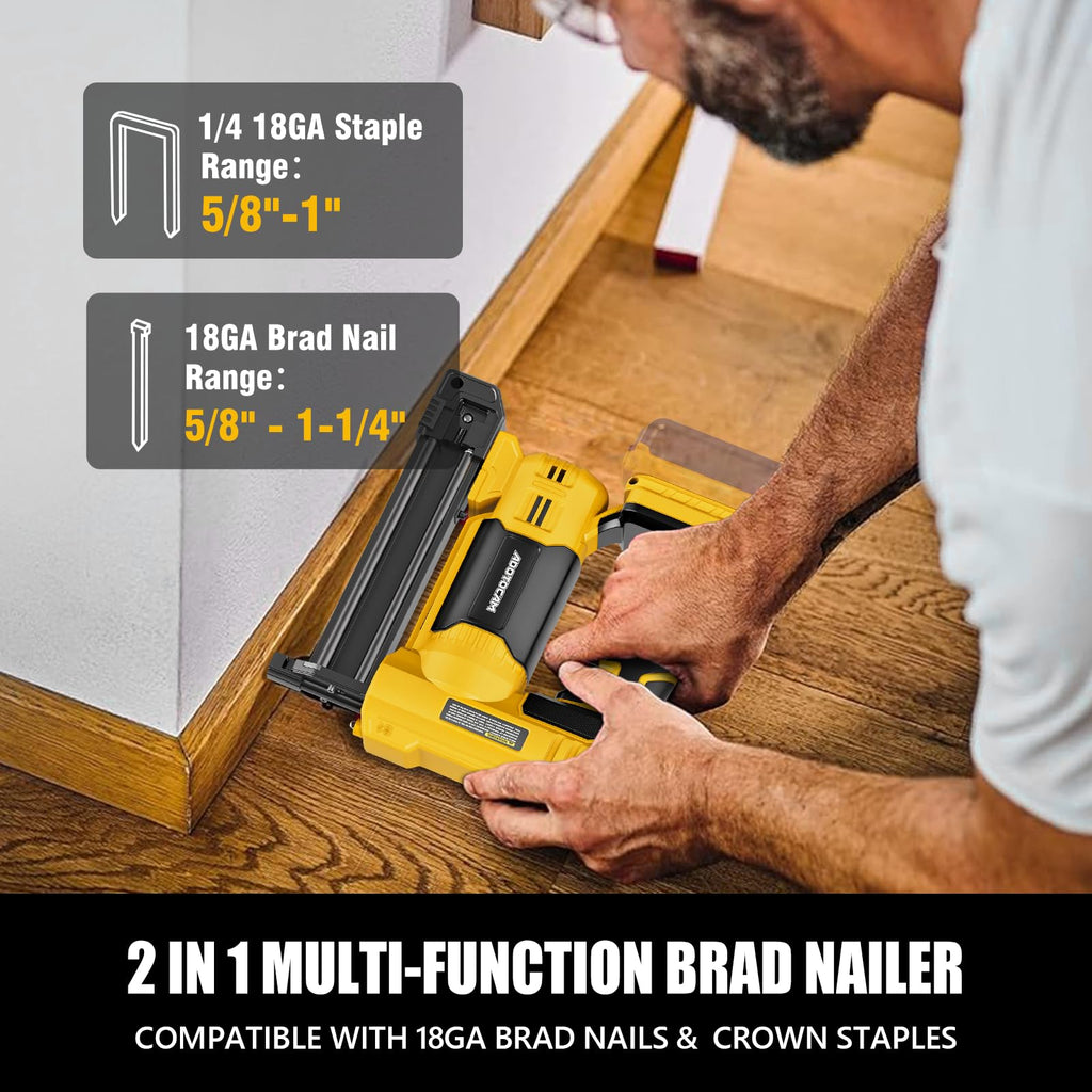 Cordless Brad Nailer 2 in 1 Nail Gun with 1000 Nails and 500 Staples E813