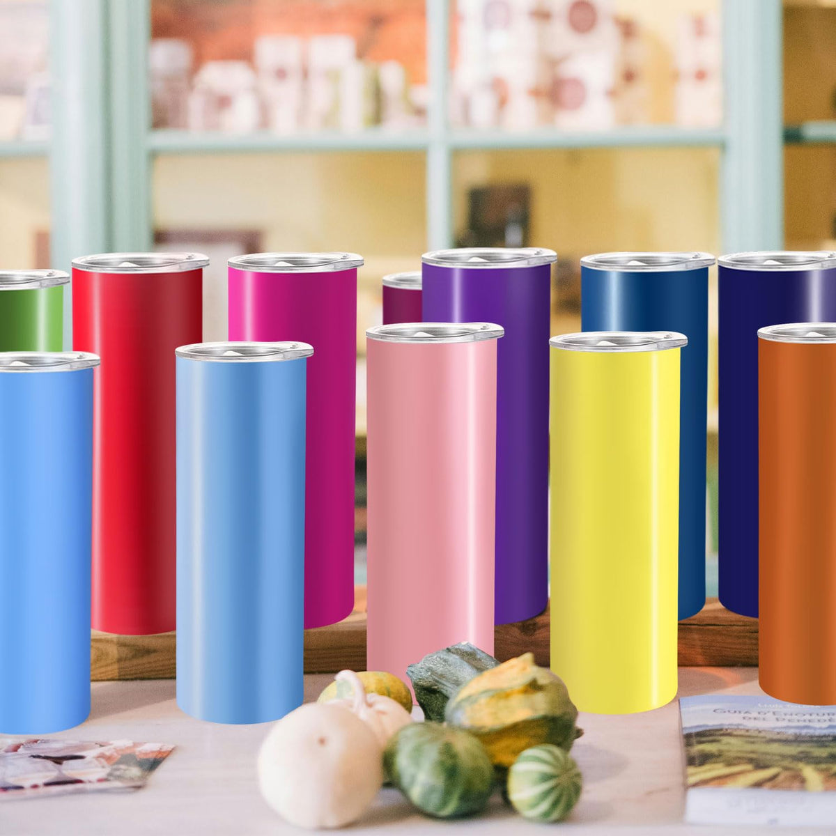 16 Pack 20oz Stainless Steel Insulated Tumblers with Lid and Straw G200