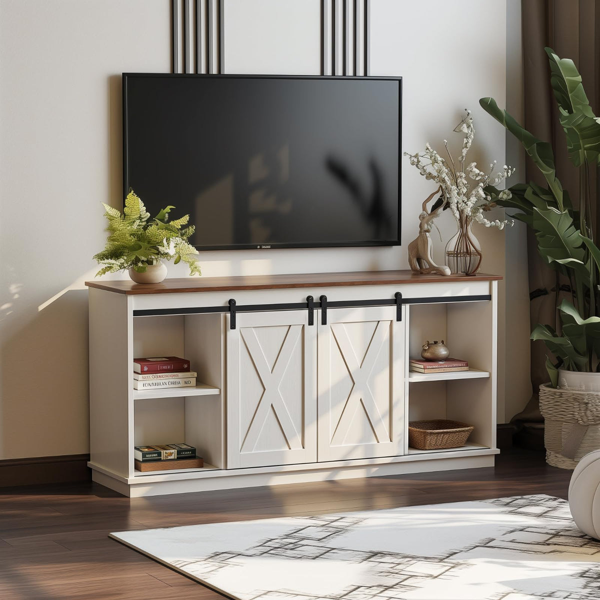 White 65 Inch Wood TV Stand R495170