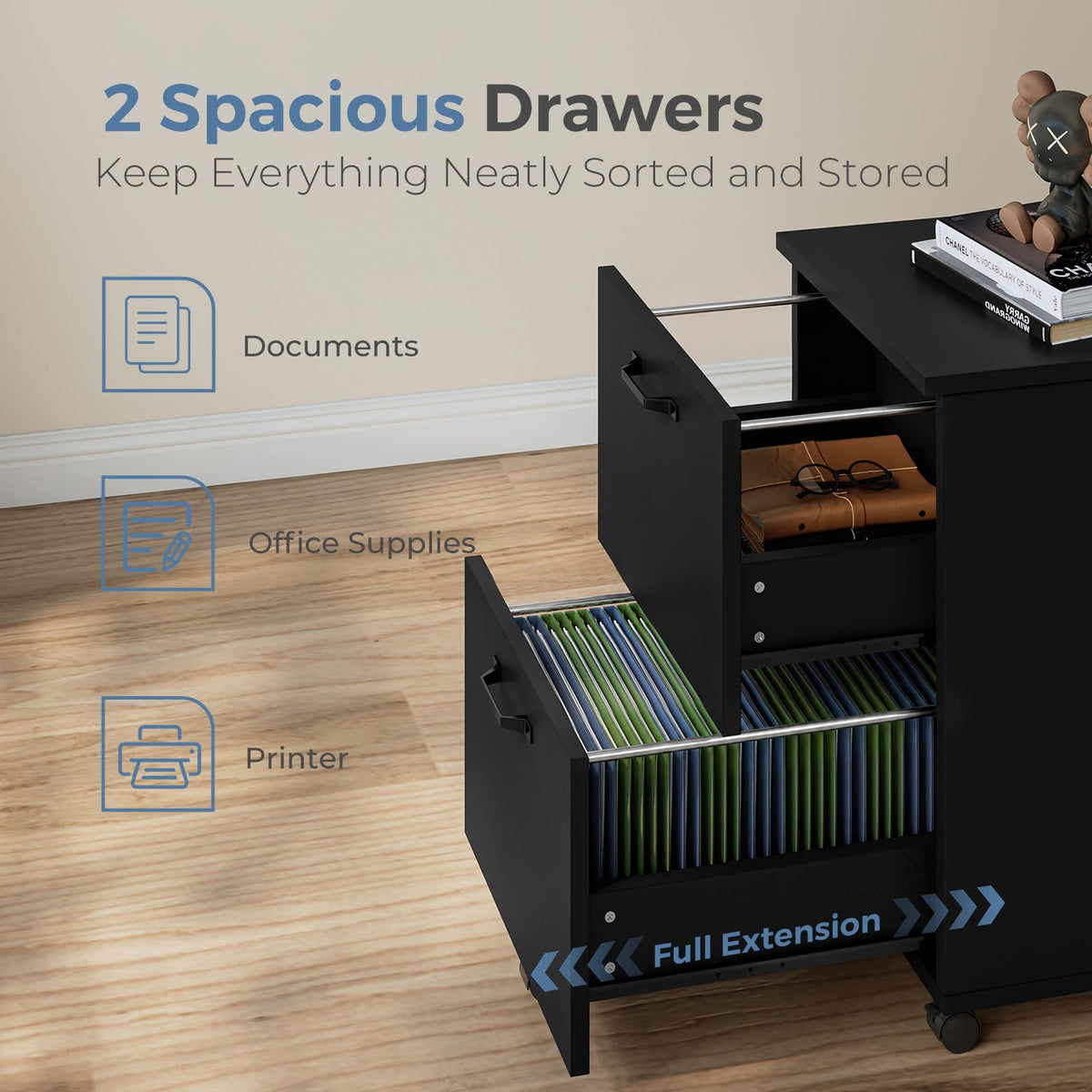 2 Drawer Rolling Storage Cabinet B17646