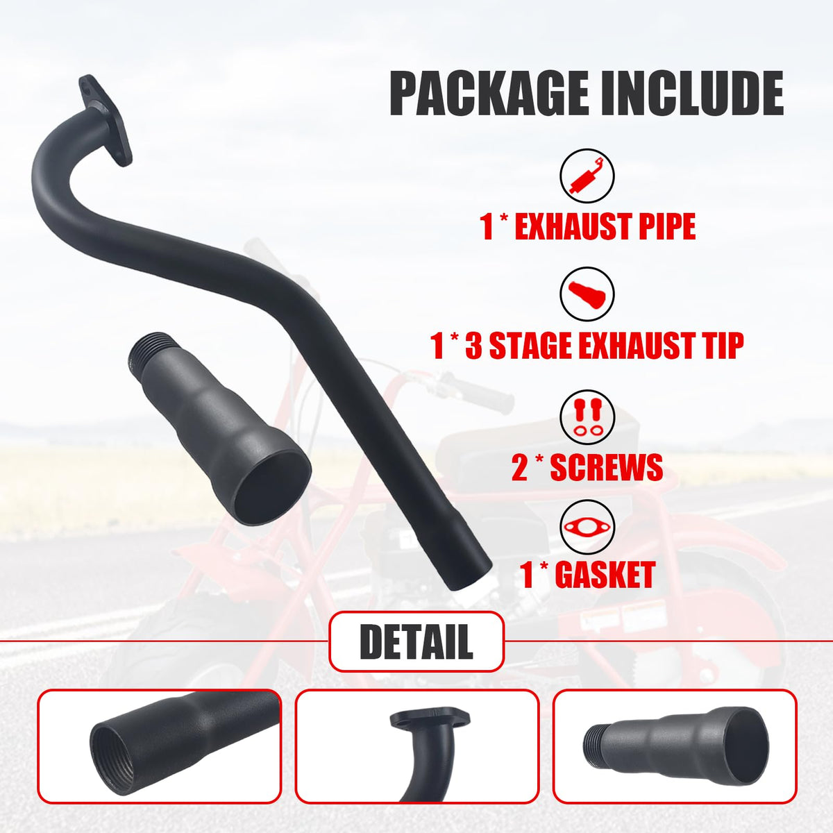 Mini Bike Exhaust Pipe Muffler Black Y54920