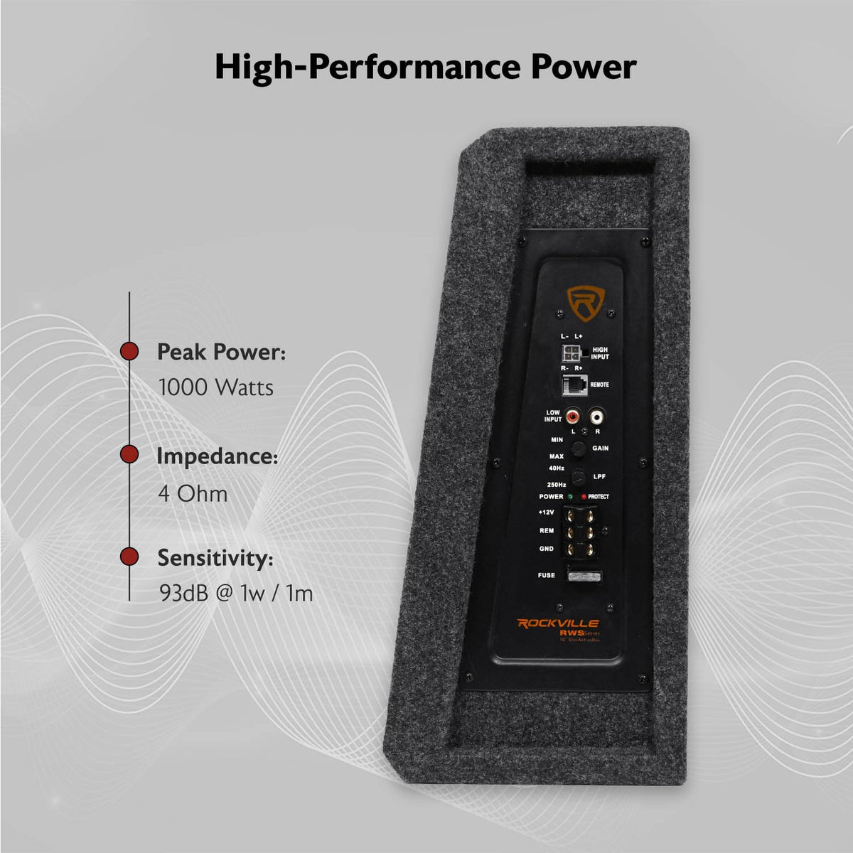 10" Powered Car Subwoofer with Enclosure L482