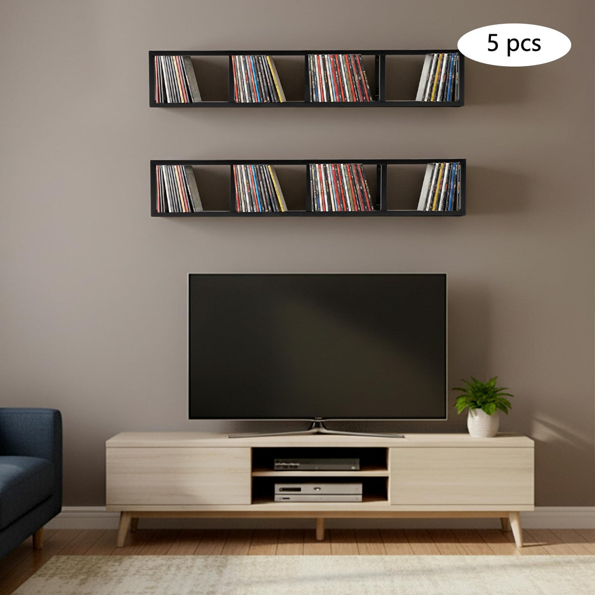 34 Inch Wall Mount Media Storage Rack H10944