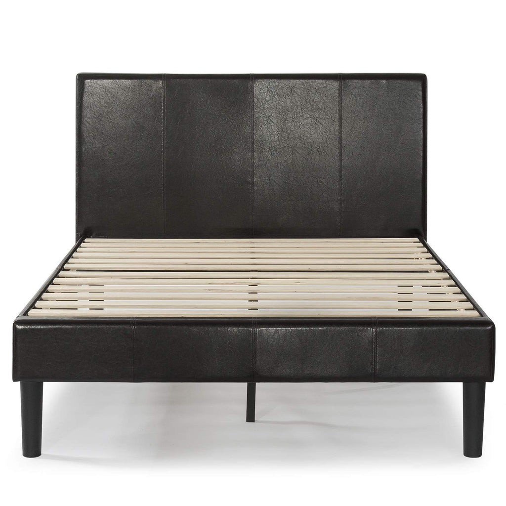 Faux Leather Upholstered Platform Bed Frame California King M993836