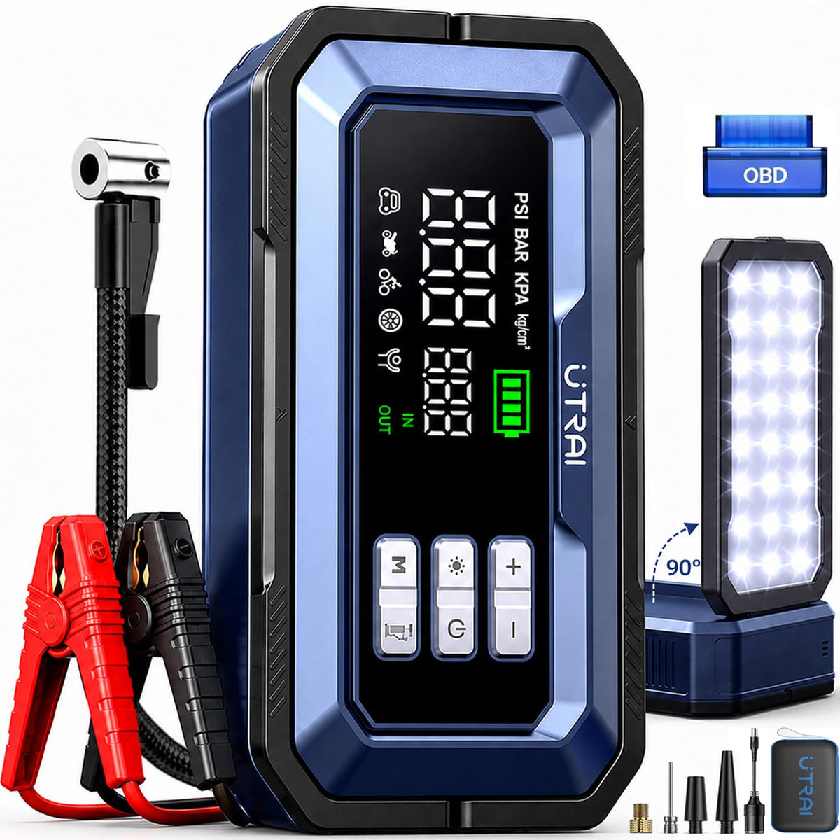 12V 8000A Portable Jump Starter with Air Compressor I8197