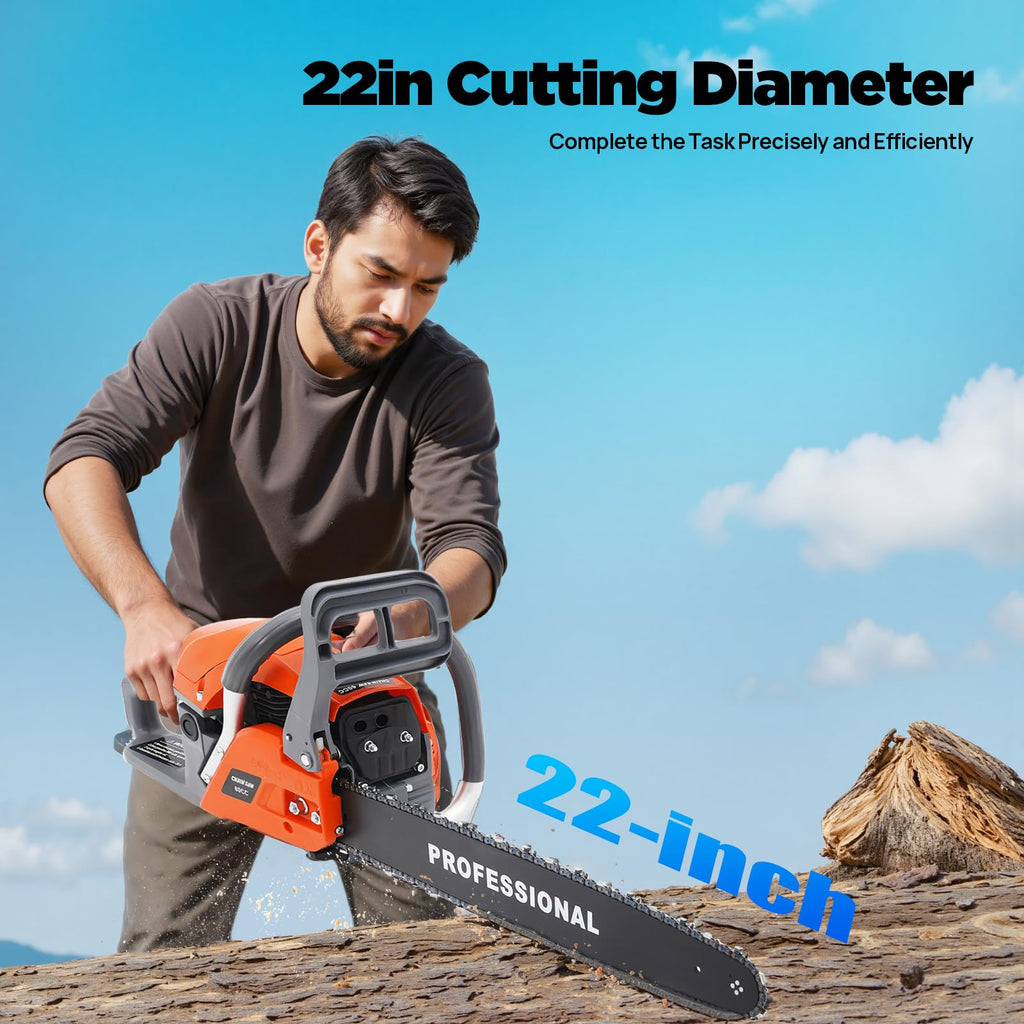22 Inch 62cc 2-Stroke Gas Chainsaw H90629