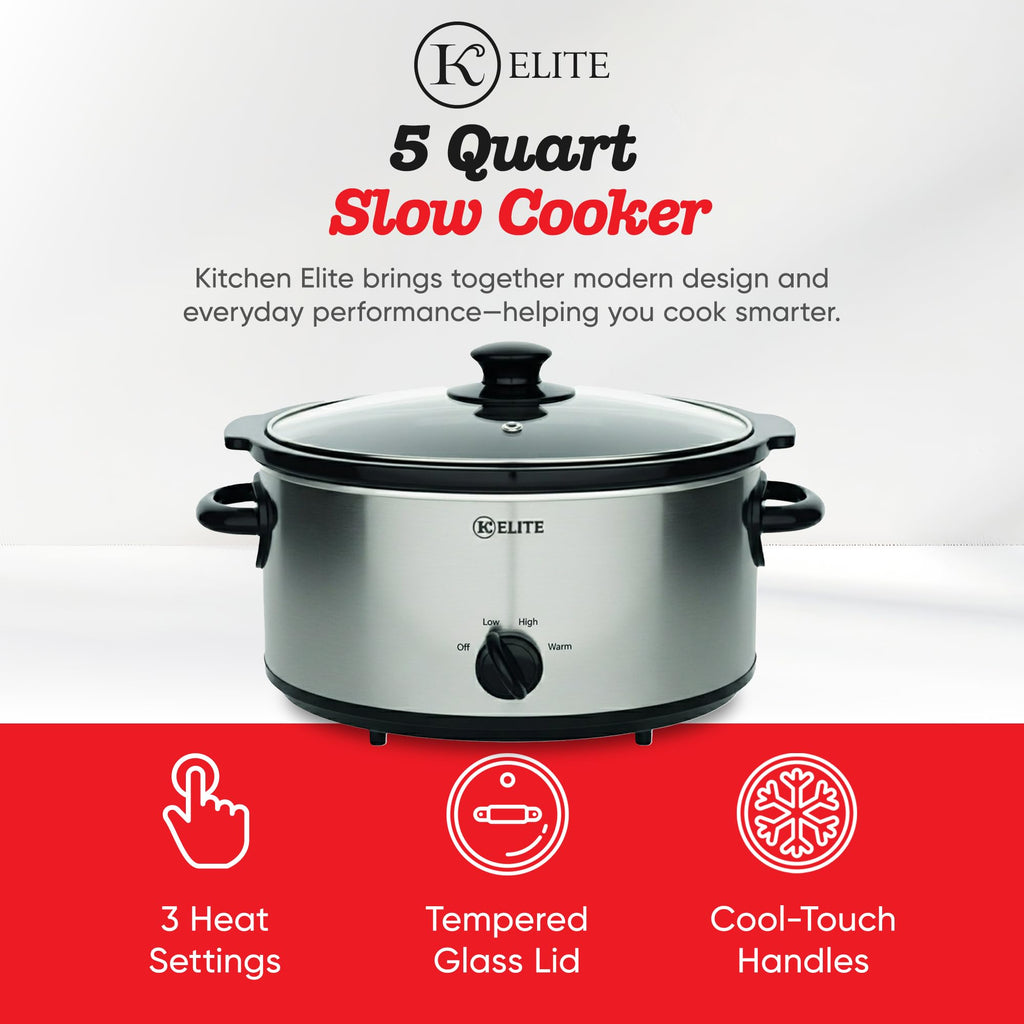 Stainless Steel 5 Quart Slow Cooker I153