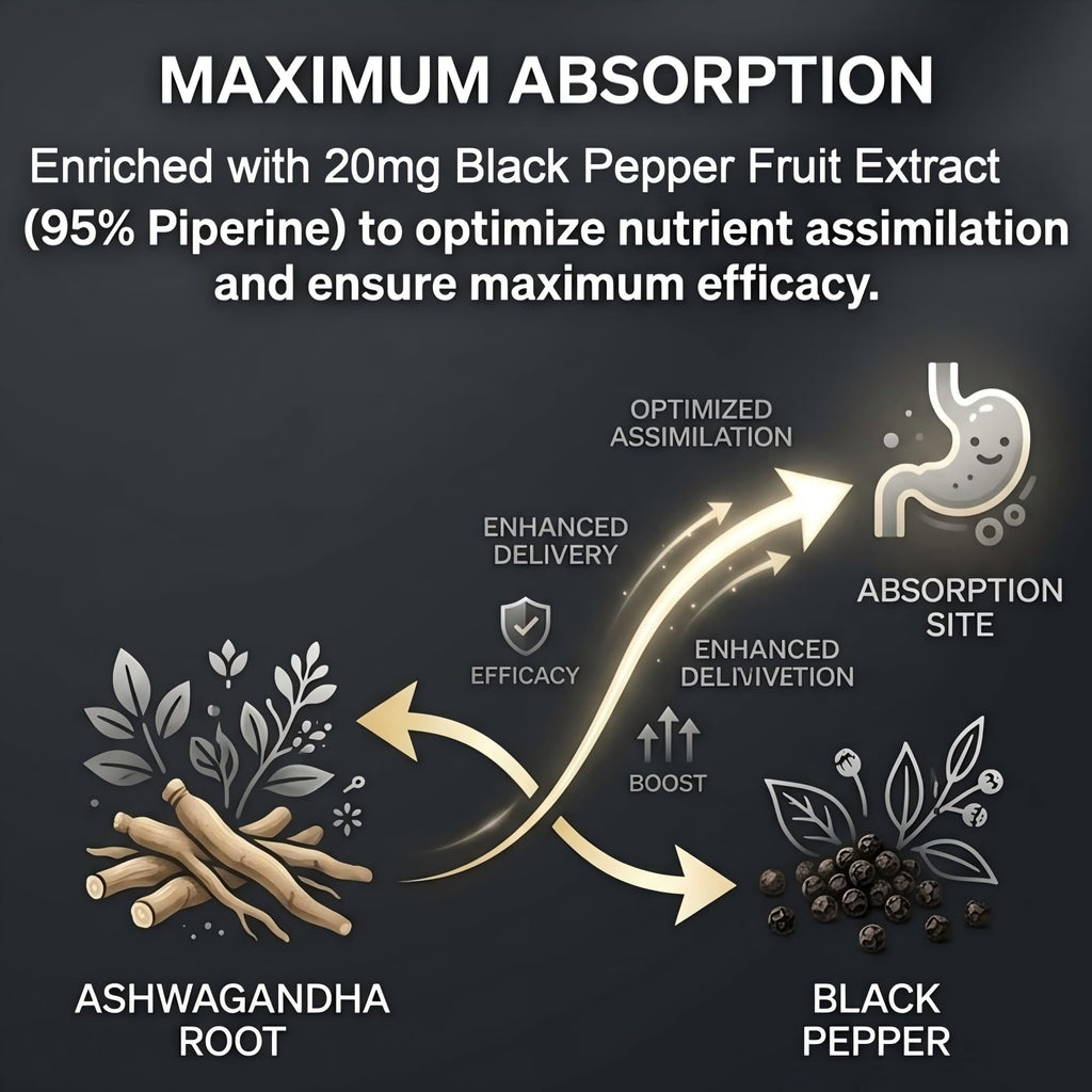 Ashwagandha 1200mg Root Extract 60 Capsules Supplement S226