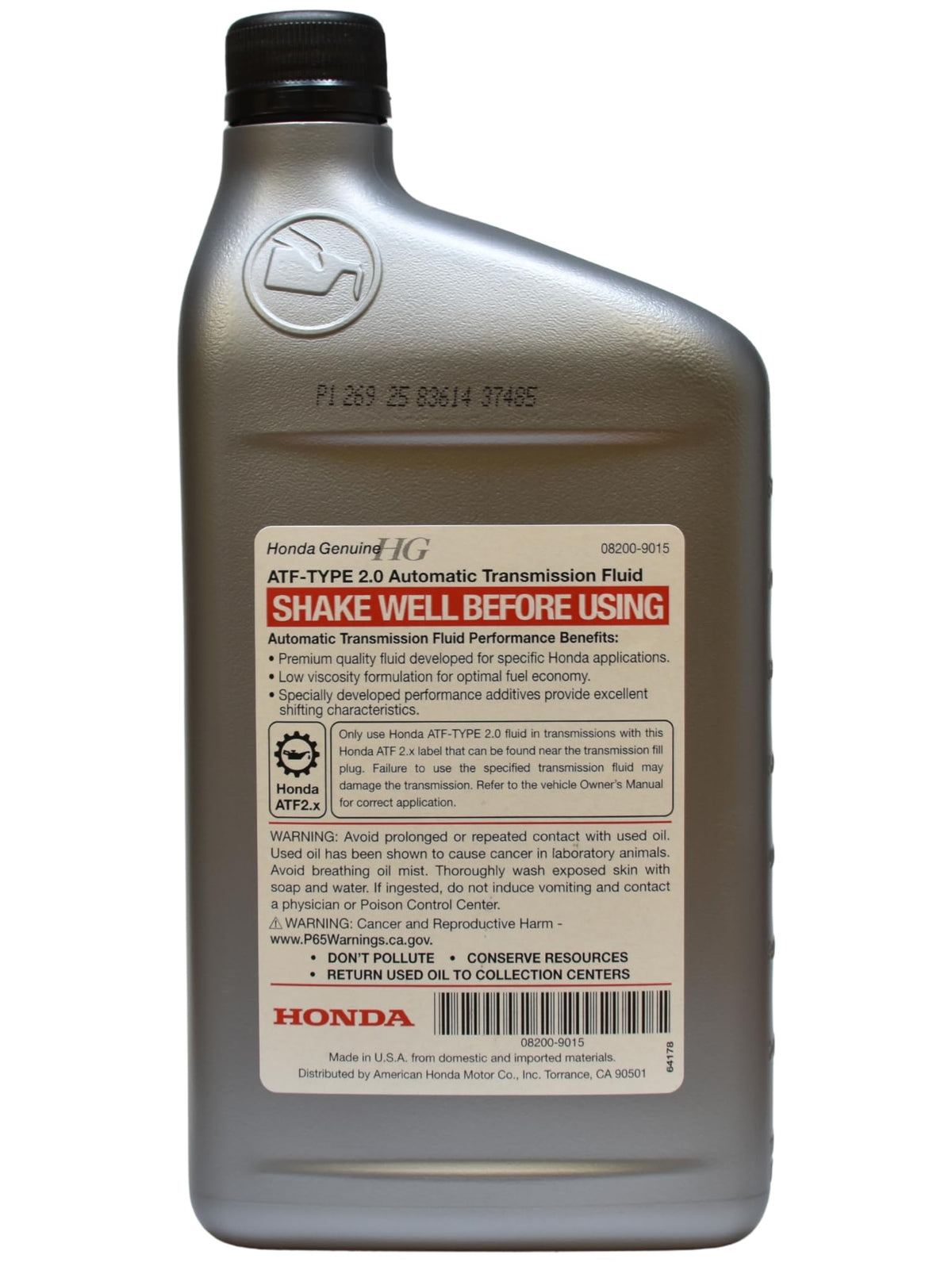 Automatic Transmission Fluid ATF-Type 2.0 1 Quart Z457